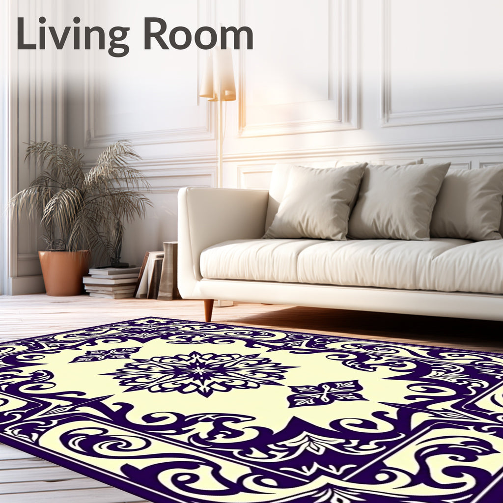 Ornate Floral Symmetry Design Rug