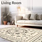 Ornate Floral Scroll Pattern Rug