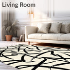 Black Bold Abstract Paint Strokes Rug