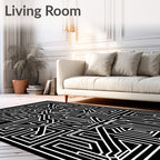 Abstract Geometric Maze Pattern Rug