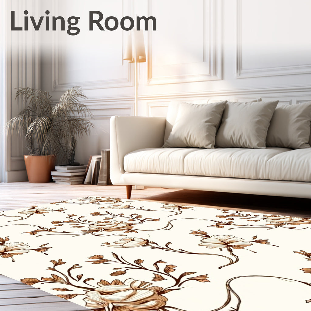 Ornate Floral Vine Pattern Rug