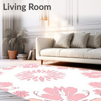 Pink Floral Mandala Pattern Rug