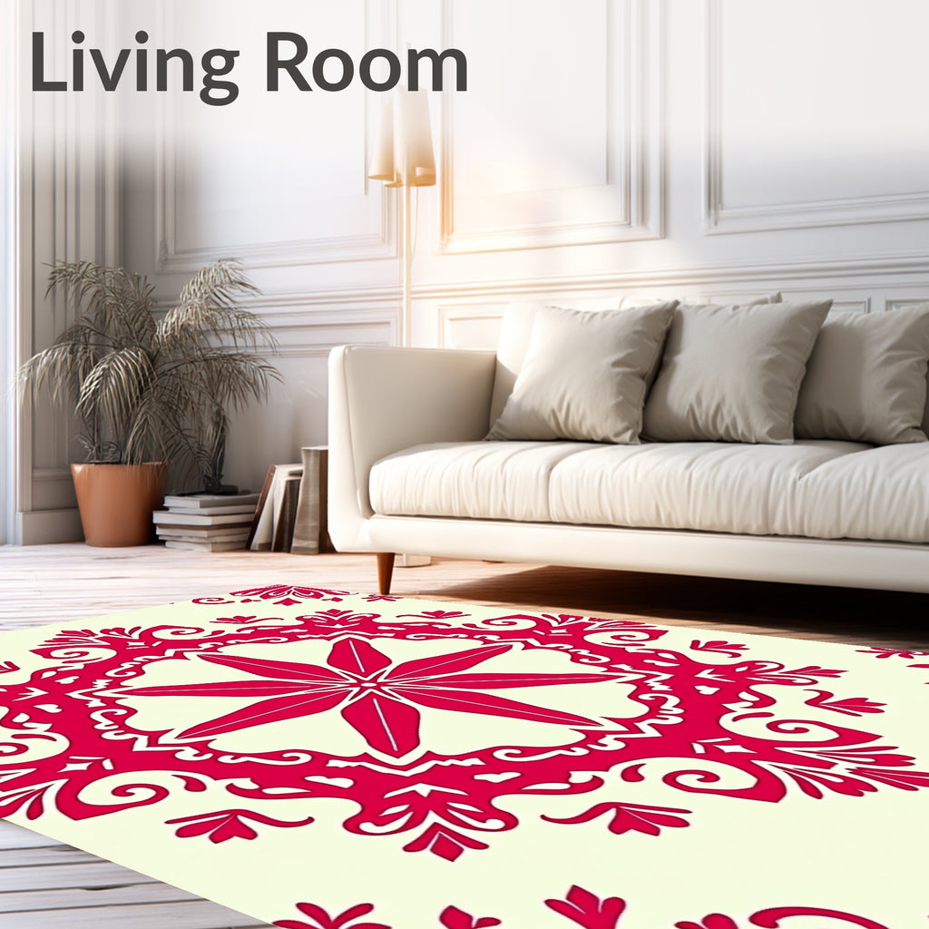 Ornate Red Floral Medallion Rug