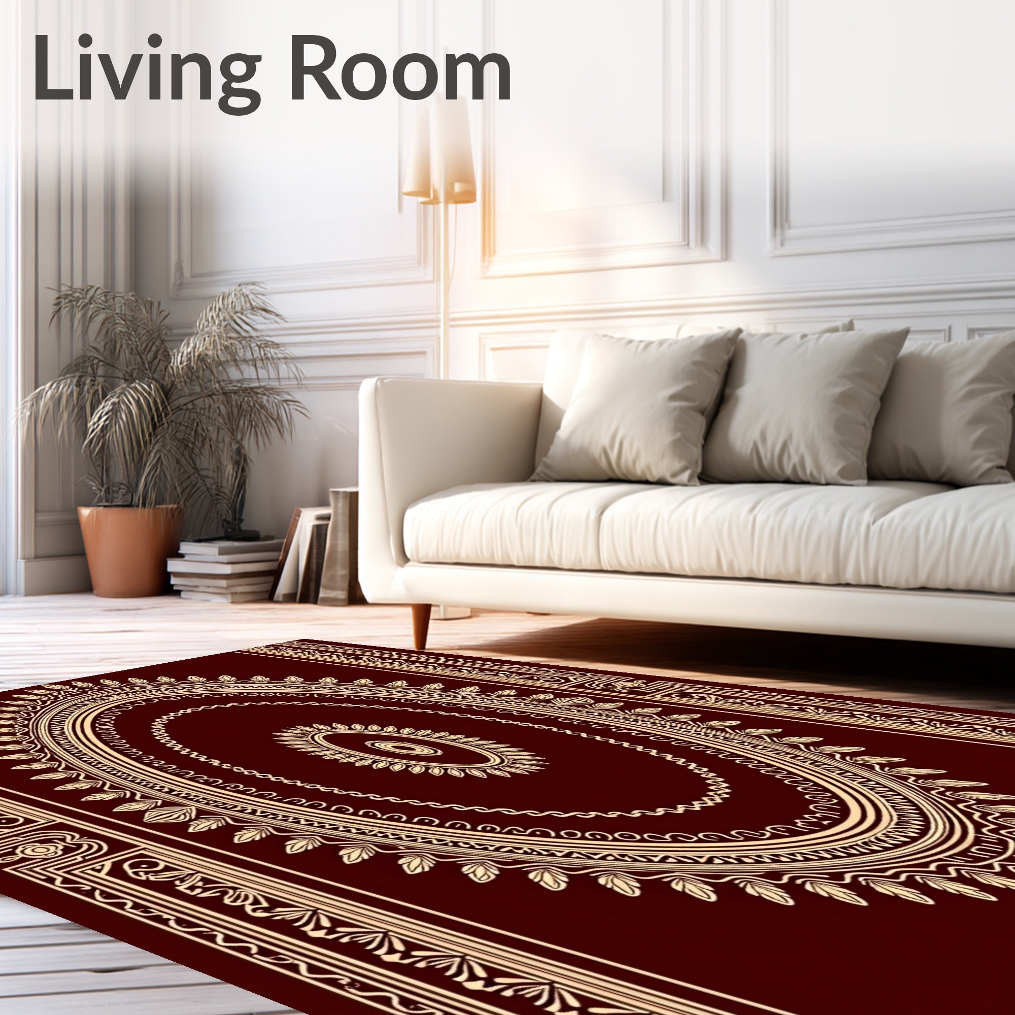 Oval Patterned Edged Design Rug