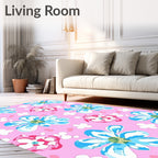 Pink Sky Floral Pattern Rug