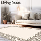 Classic Floral Vine Border Art Rug