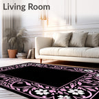 Floral Vines Border Design Rug