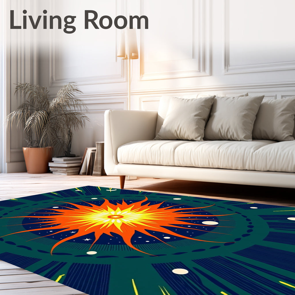 Cosmic Sun Radiant Burst Pattern Rug
