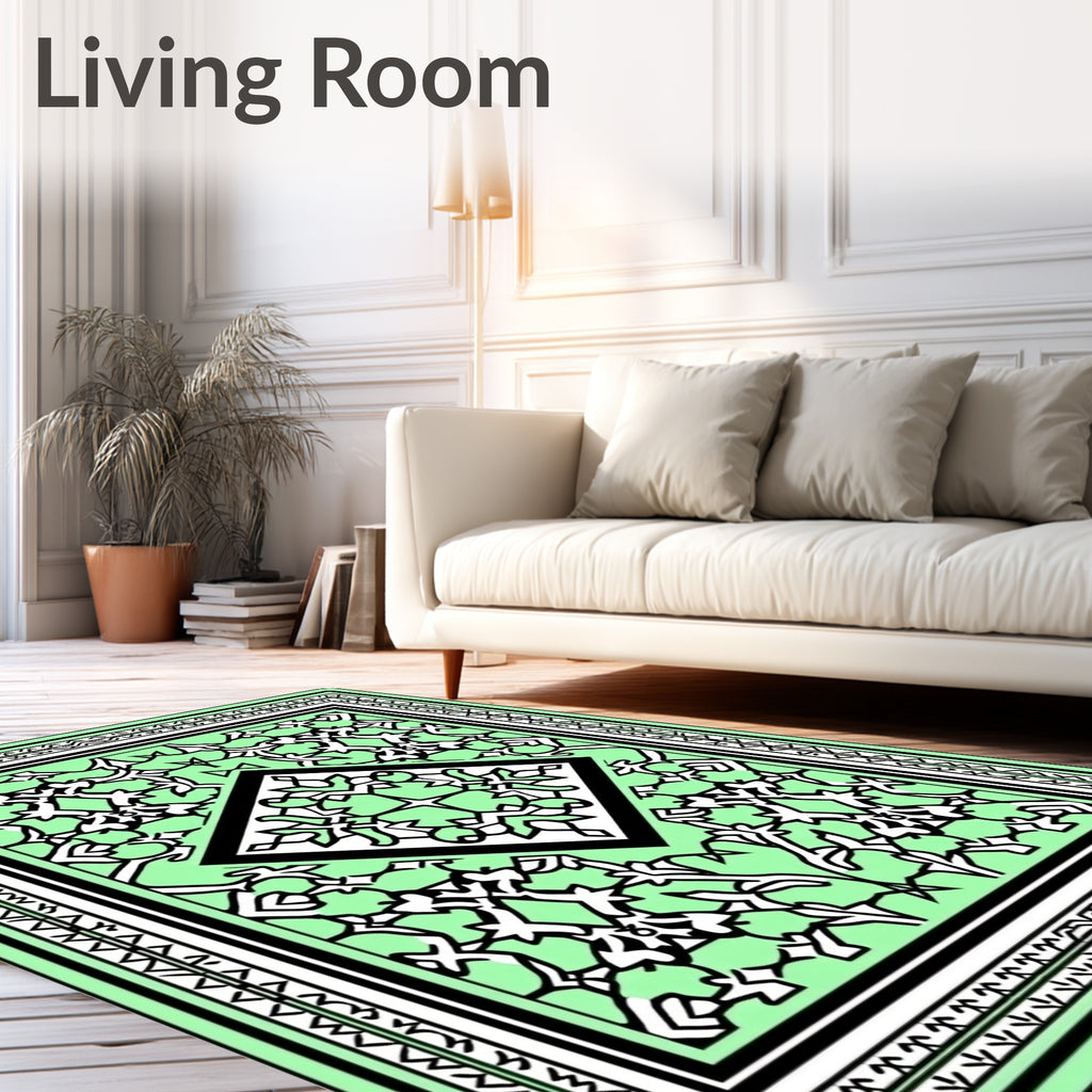 Intricate Geometric Floral Pattern Rug