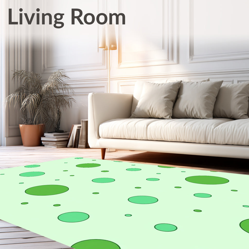 Random Green Circles Pattern Rug