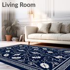 Classic Floral Vine With Geometric Border Rug