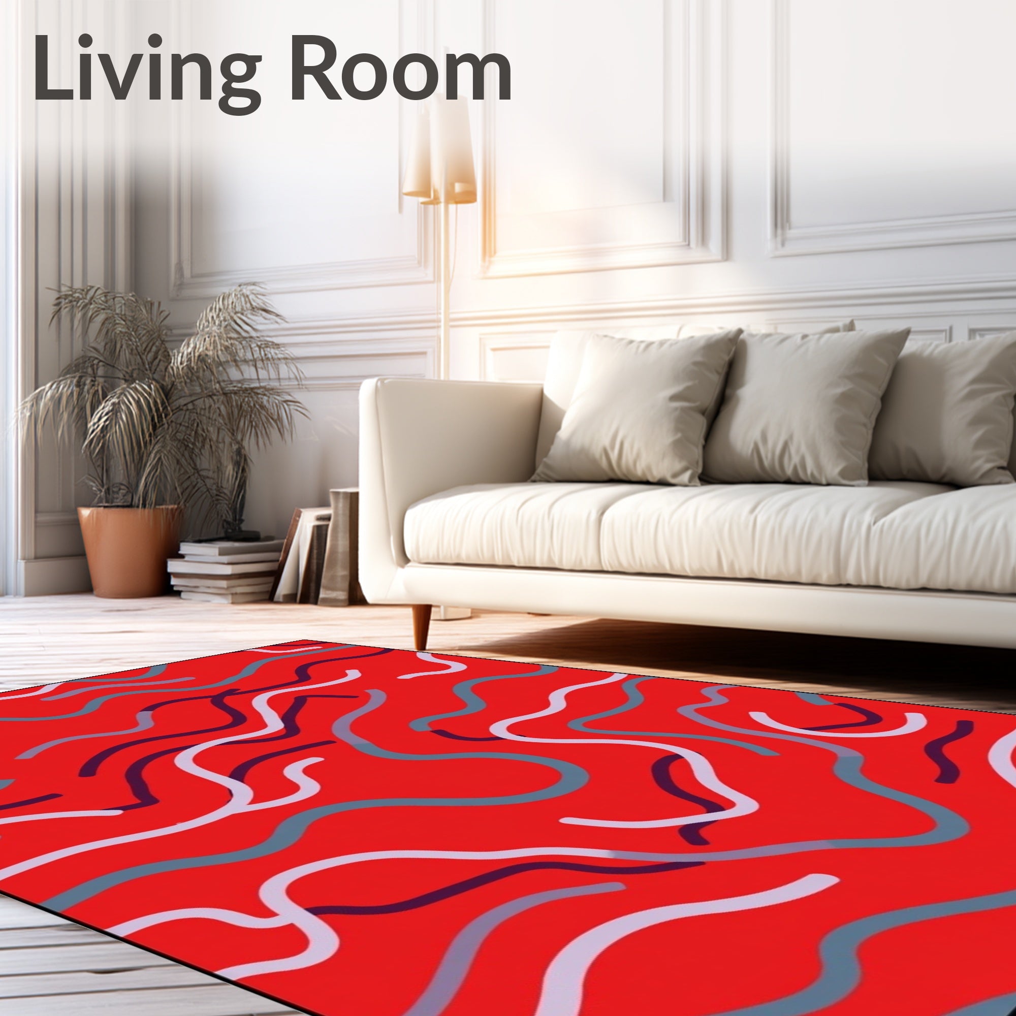 Wavy Lines Abstract Pattern Rug