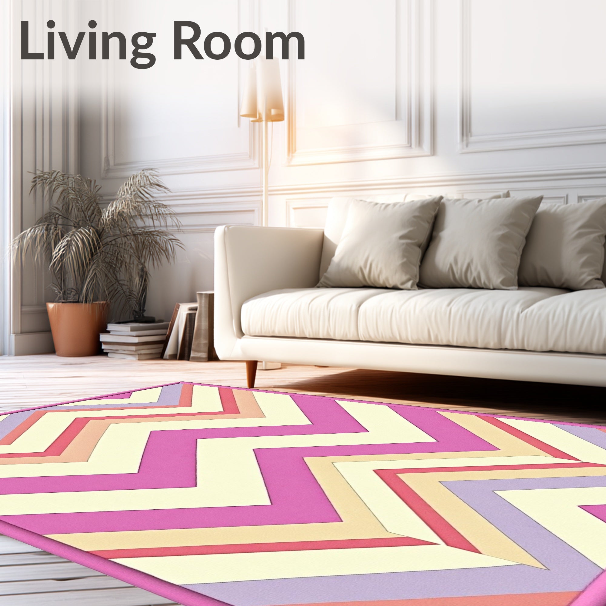 Pastel Chevron Pattern Modern Design Rug