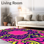 Vibrant Floral Symmetry Pattern Rug