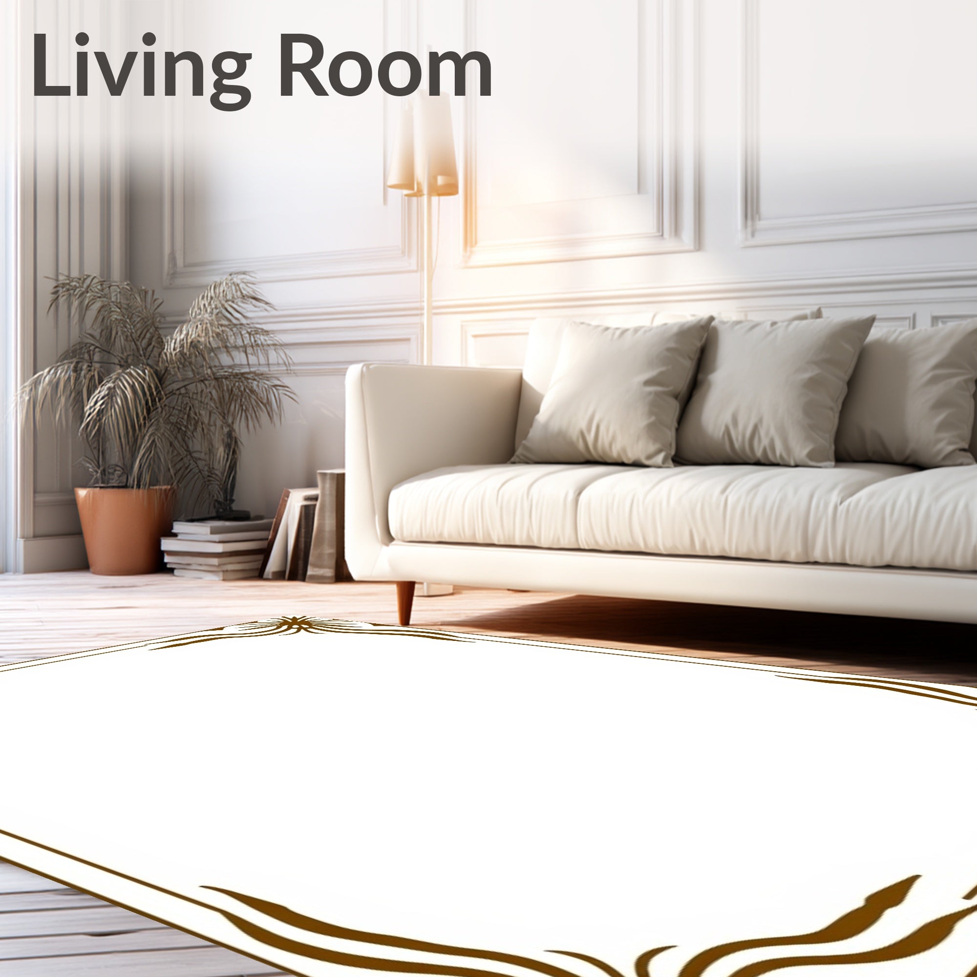 Art Nouveau Floral Border Design Rug