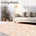 Swirly Stylized Line Art Rug
