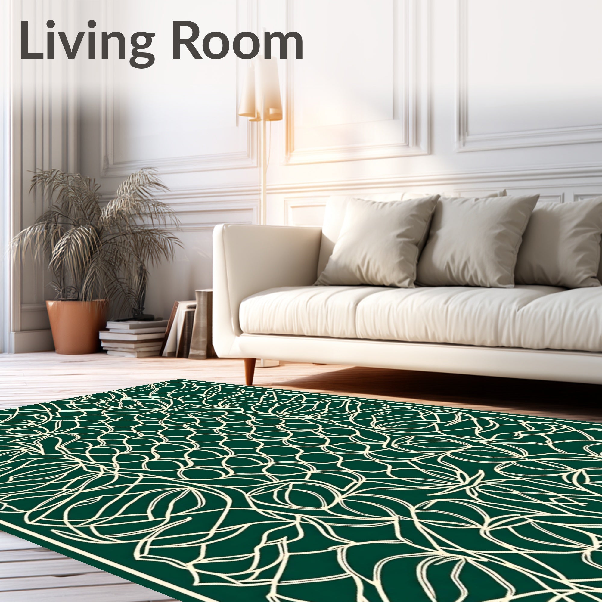 Intricate Floral Scrollwork Pattern Rug