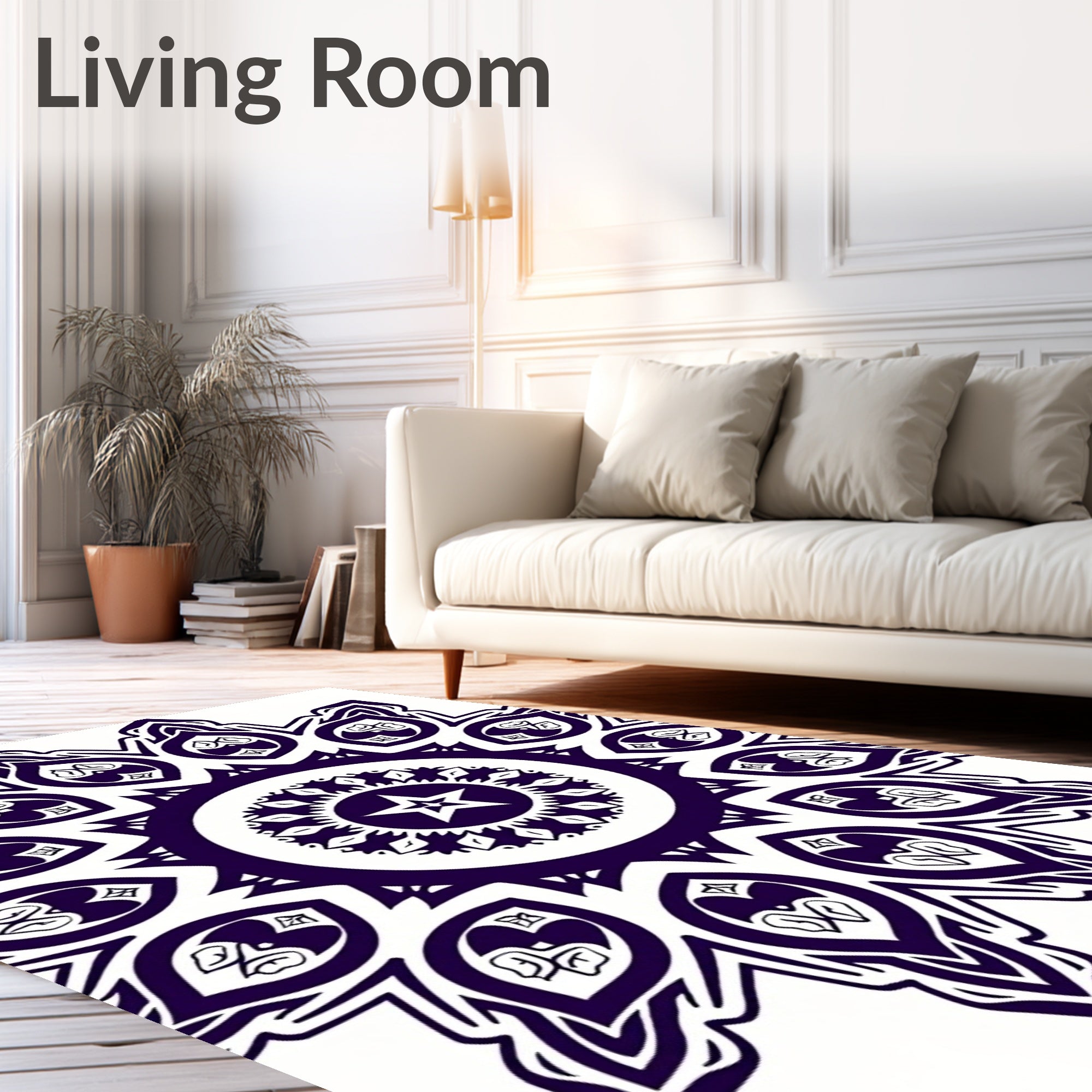 Intricate Star Mandala Design Rug