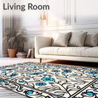 Floral Butterfly Garden Pattern Rug