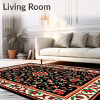 Intricate Floral Medallion Vine Pattern Rug