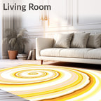 Golden Spiral Abstract Waves Rug