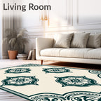 Classic Floral Motif Border Design Rug