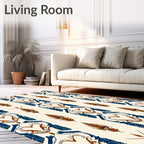 Majestic Feather Heart Pattern Design Rug