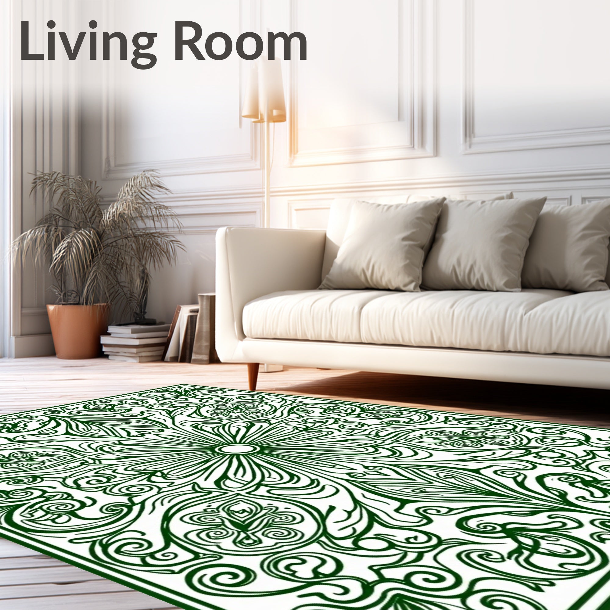 Intricate Floral Swirl Pattern Rug