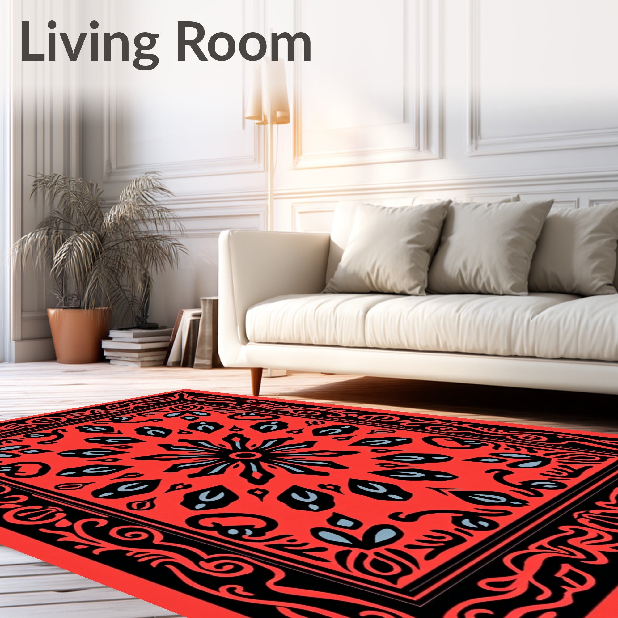 Ornate Floral Mandala Design Rug