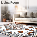 Terracotta Leaf Symmetry Design Rug