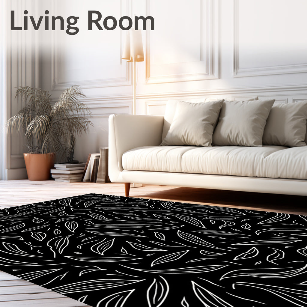 Organic Leaf Pattern Textile Design Rug