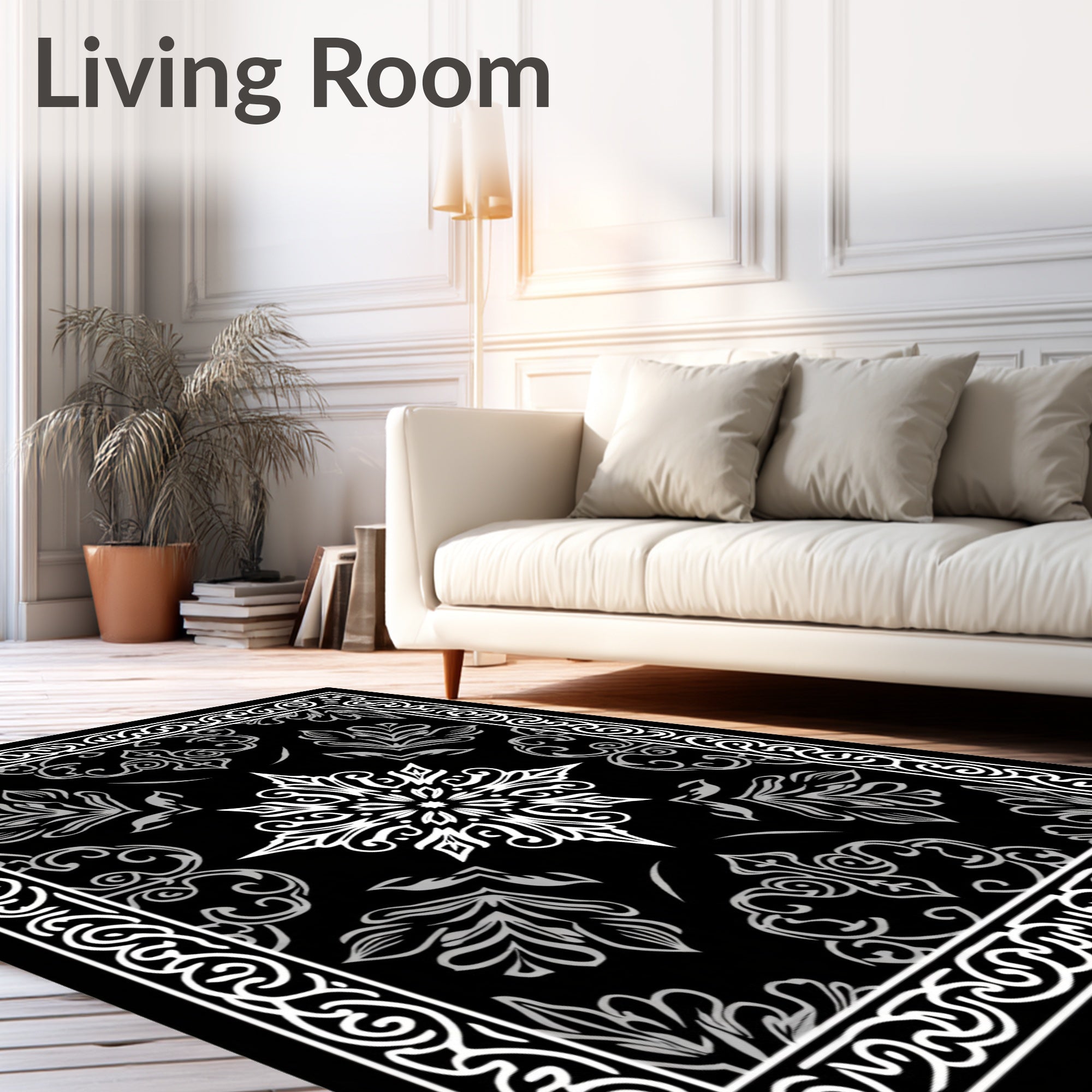 Elegant Filigree Mandala Pattern Rug