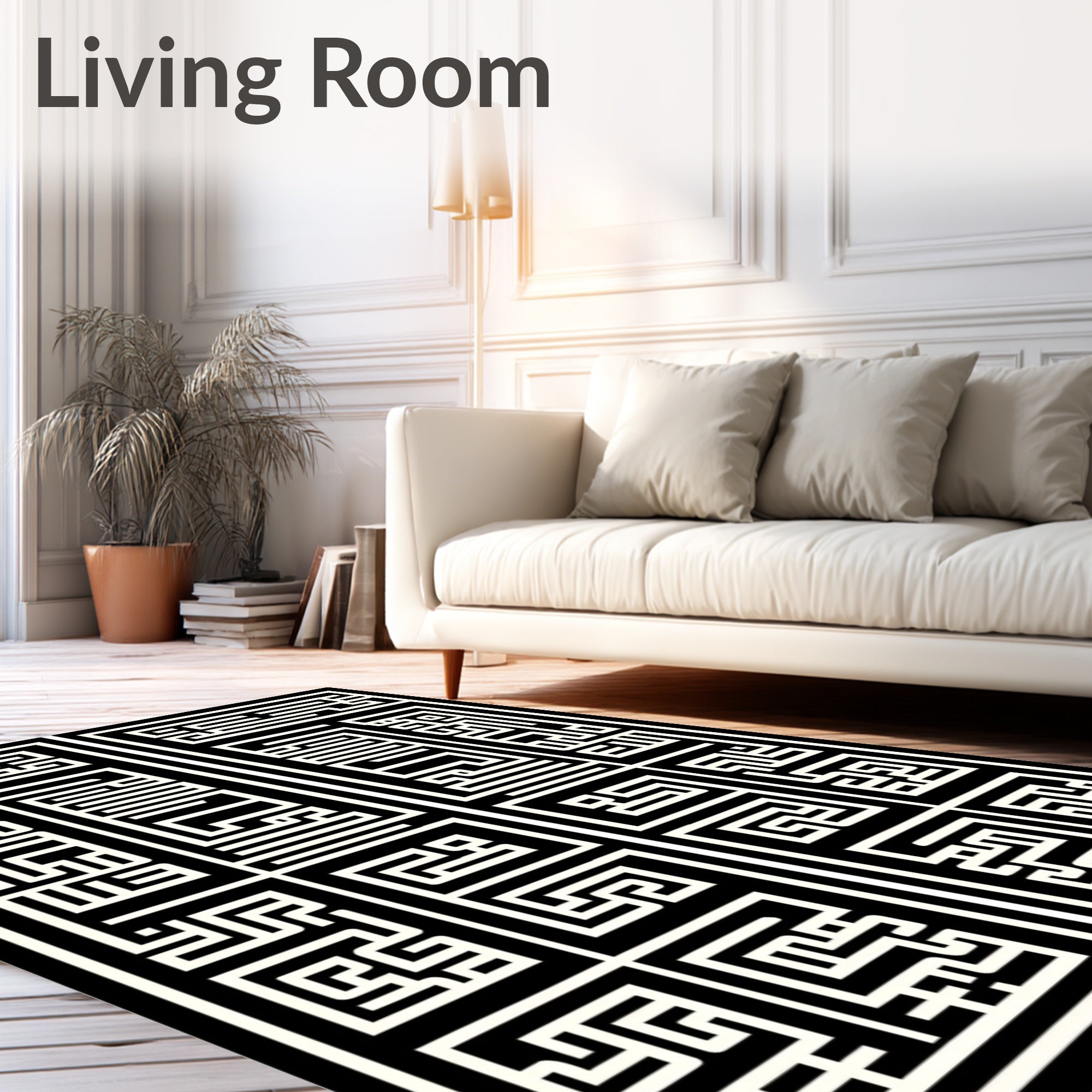Geometric Maze Modern Pattern Rug