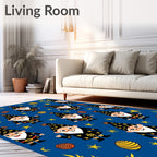 Whimsical Gnome Stars Blue Rug