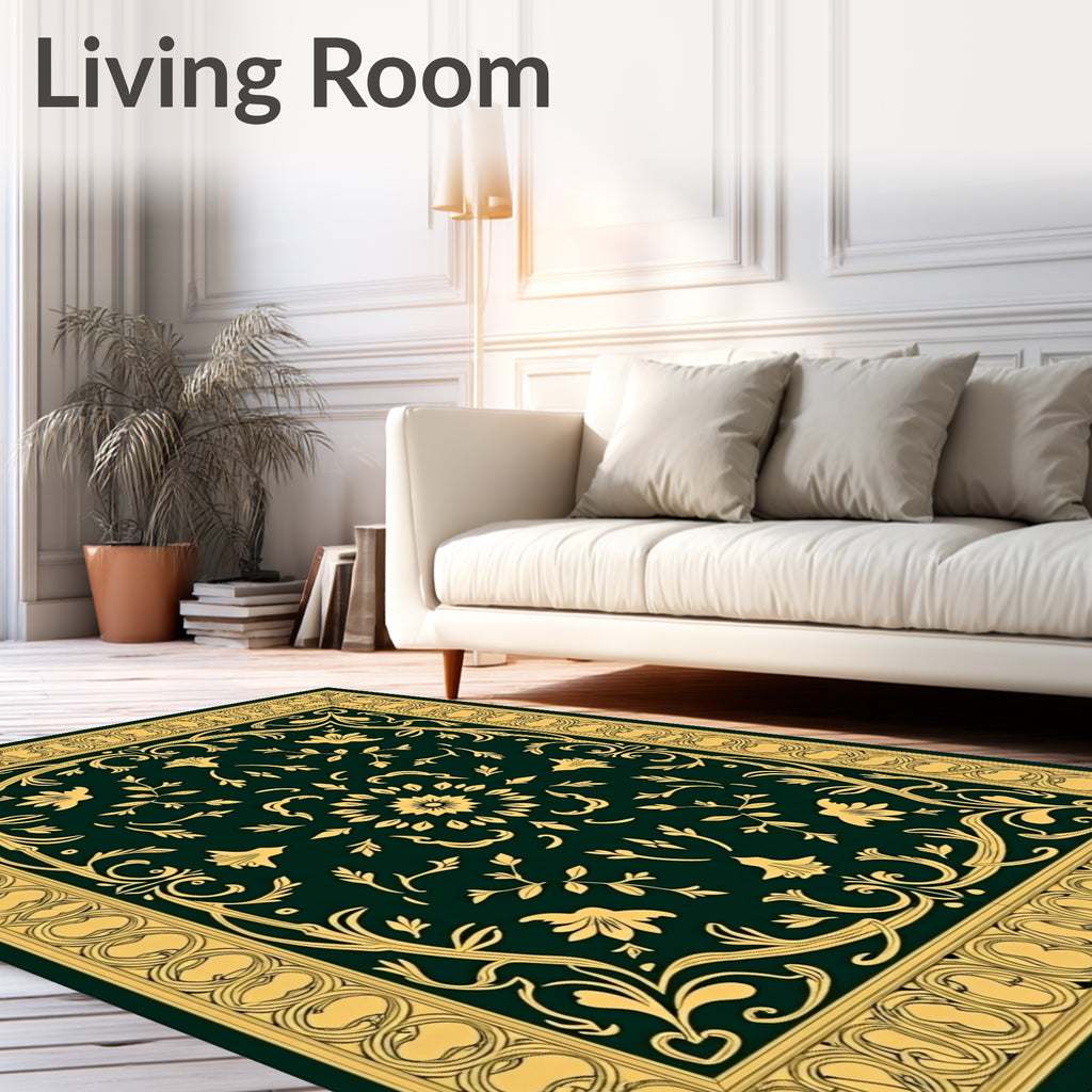 Ornate Floral Scrollwork Medallion Rug