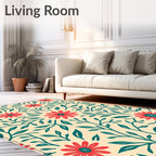 Bold Floral Branch Pattern Rug