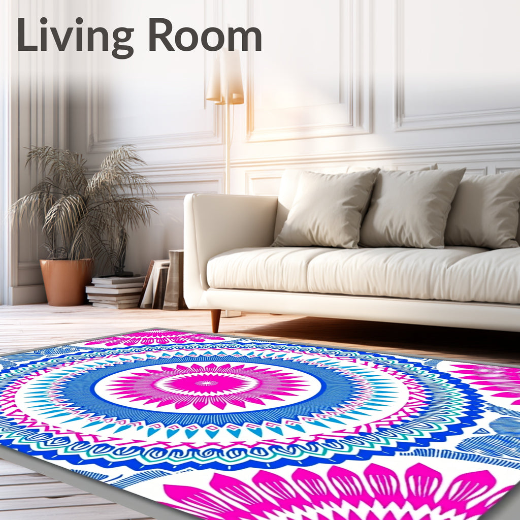 Vibrant Geometric Mandala Pattern Rug