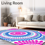 Vibrant Geometric Mandala Pattern Rug