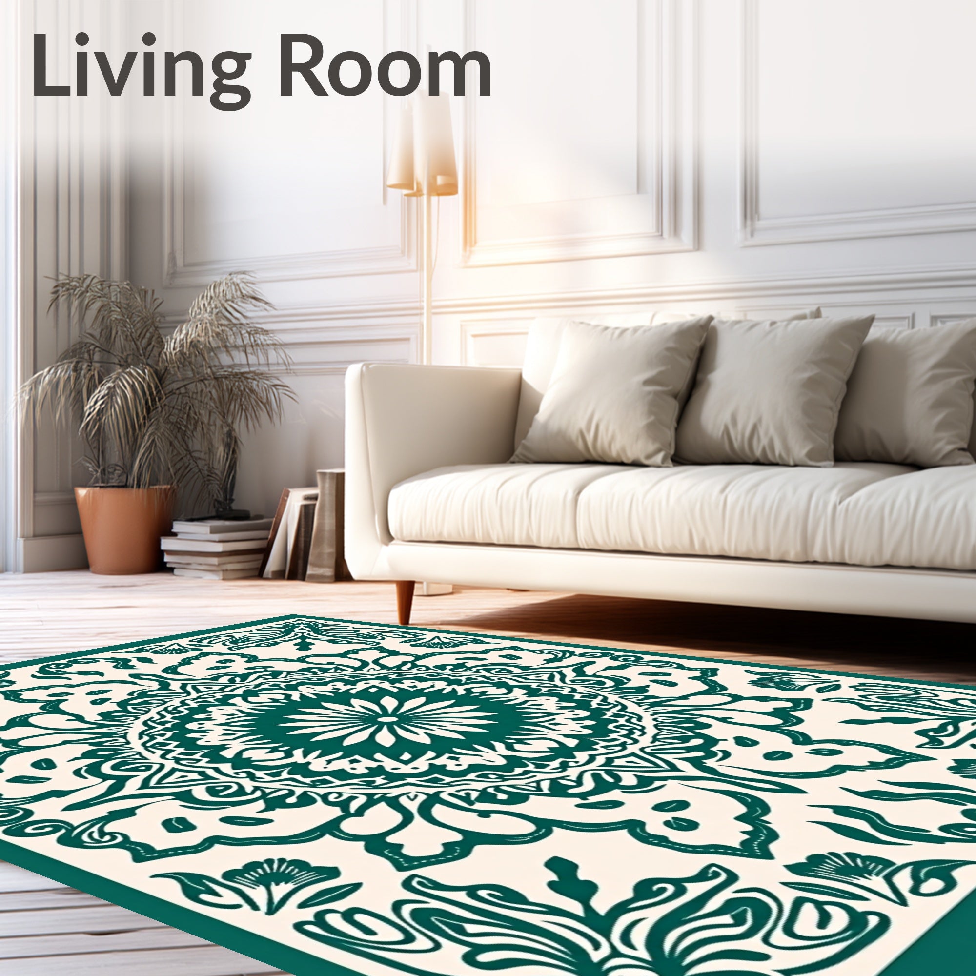 Intricate Floral Mandala Pattern Rug