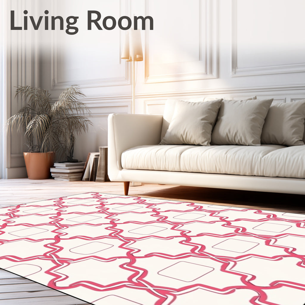 Pink Quatrefoil Pattern Accent Rug