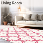Pink Quatrefoil Pattern Accent Rug