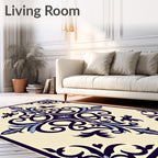 Ornate Floral Scrollwork Design Rug
