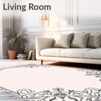 Elegant Floral Scrollwork Corner Design Rug