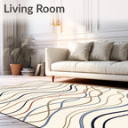 Abstract Wavy Line Pattern Rug