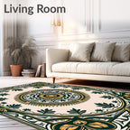 Elegant Vintage Sunburst Medallion Rug