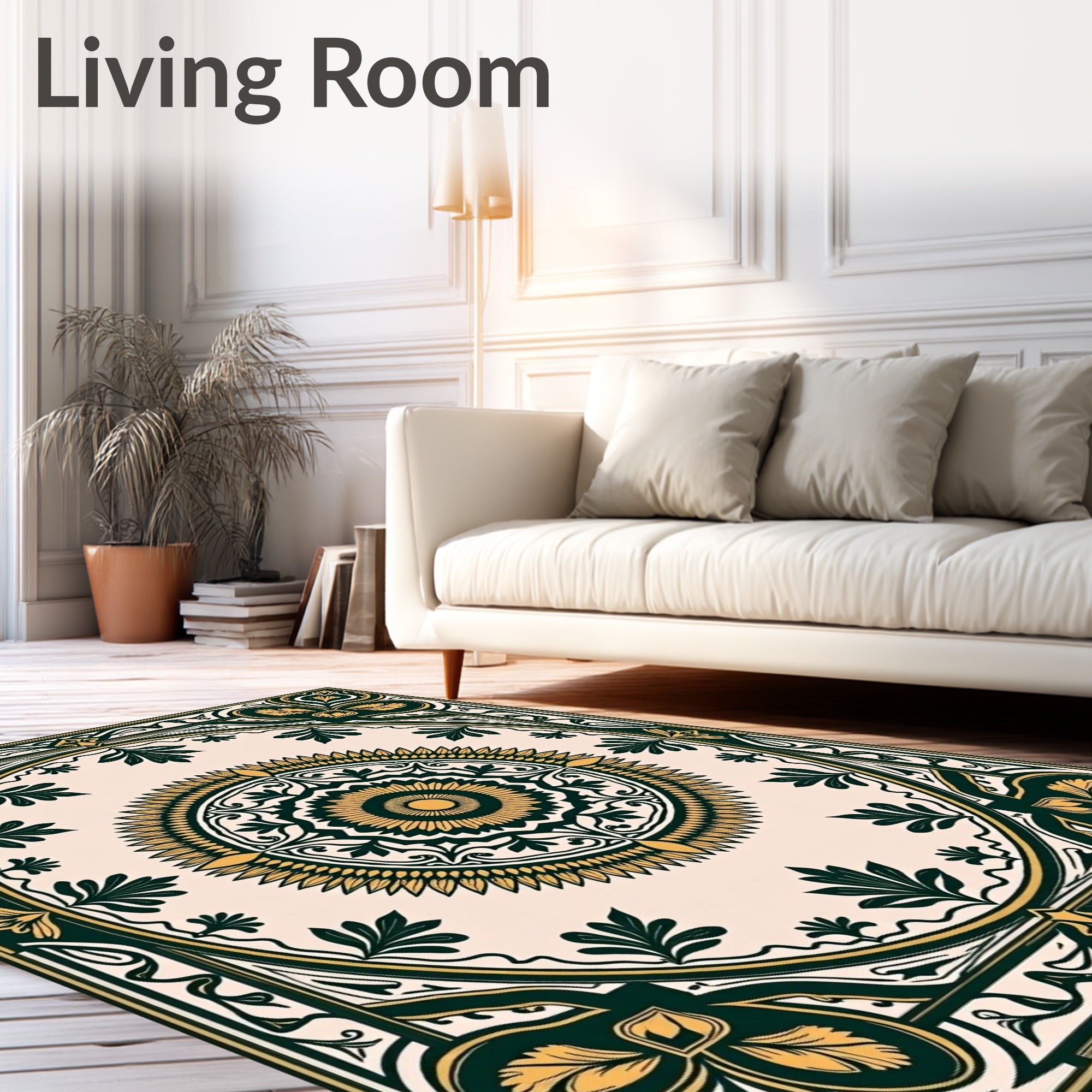 Elegant Vintage Sunburst Medallion Rug