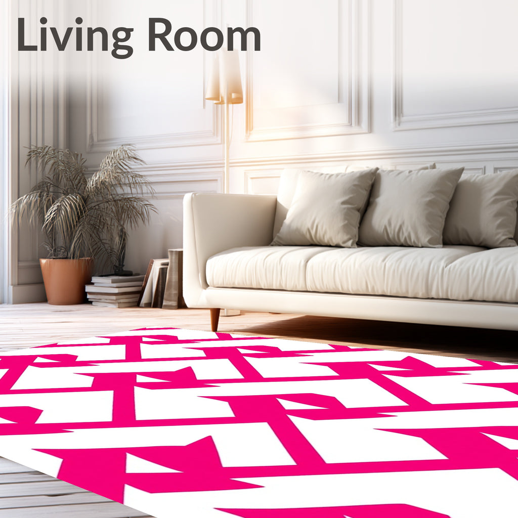 Geometric Houndstooth Pattern Rug