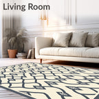 Dark Gray Diamond Lattice Pattern Rug