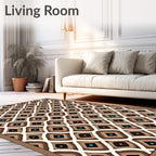 Brown Diamond Geometric Pattern Rug