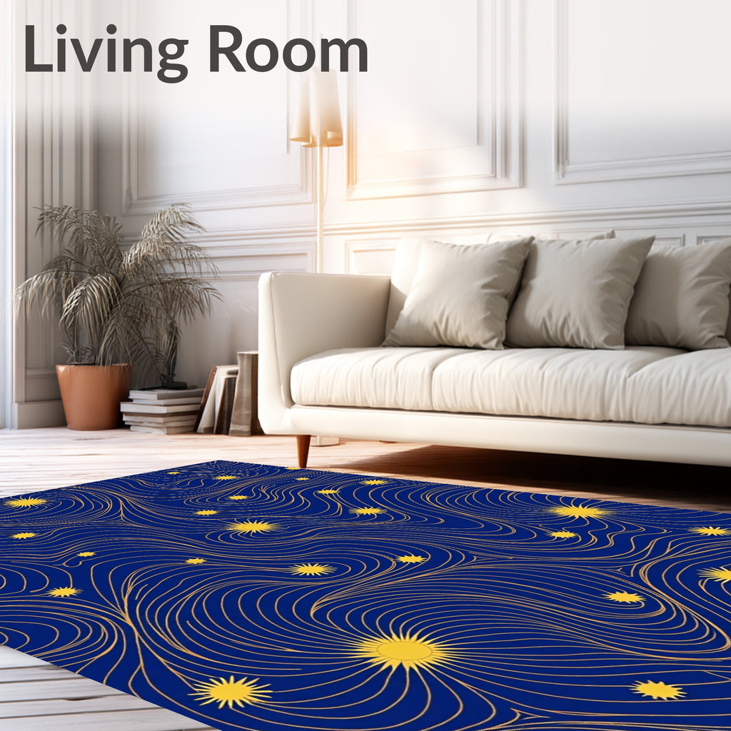 Celestial Waves Organic Pattern Design Rug